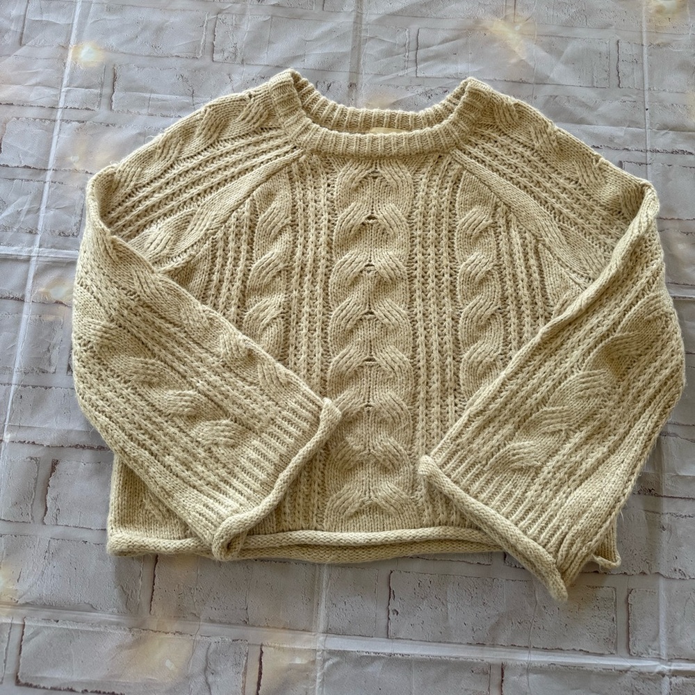 Universal Thread Cable Knit Sweater in Cream